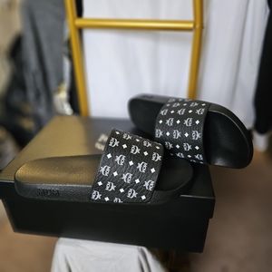 MCM Monogram Print Rubber Slides